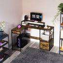 HOMCOM L Shaped Desk, Computer Table with Liftable Desktop