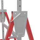 HOMCOM Set Of 2 Steel Saw Horses Telescopic Builders Work Bench Folding Red