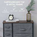 HOMCOM Chest Of Drawers With 7 Dresser Drawers For Home Bedroom, Dark Grey