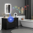 HOMCOM Bluetooth Bathroom Mirror With LED Lights Wall Mounted