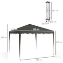 Outsunny 3x3(m) Pop Up Gazebo Marquee Tent for Garden w/ Carry Bag