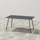 Outsunny Garden Table for 6 Person with Slat Top, Steel Frame