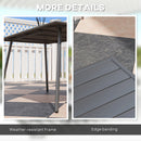 Outsunny Garden Table for 6 Person with Slat Top, Steel Frame