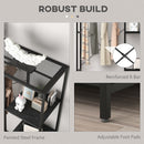 HOMCOM Coat Rack Stand with Hanging Rail and Storage Shelves for Hallway Black