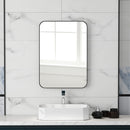HOMCOM Rectangle Mirror, Wall Mirror with Steel Frame for Bathroom, Black