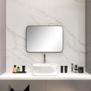 HOMCOM Rectangle Mirror, Wall Mirror with Steel Frame for Bathroom, Black