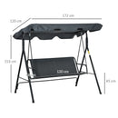 Outsunny Swing Chair 3-Seater -Dark Grey
