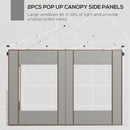 Outsunny 3x3(m) or 3x6m Pop Up Gazebo Side Panels with Windows, Grey