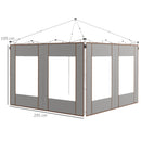 Outsunny 3x3(m) or 3x6m Pop Up Gazebo Side Panels with Windows, Grey