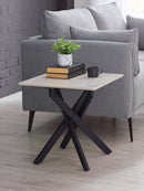 Bradley White Marble Lamp Table