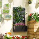 Outsunny Metal Raised Garden Bed with Trellis, Outdoor Elevated Planter Box