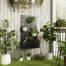 Outsunny Metal Raised Garden Bed with Trellis, Outdoor Elevated Planter Box