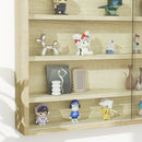 HOMCOM 5-Tier Wall Display Shelf Unit Cabinet w/ Shelves Glass Doors