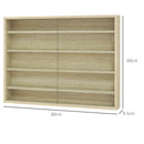 HOMCOM 5-Tier Wall Display Shelf Unit Cabinet w/ Shelves Glass Doors