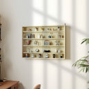 HOMCOM 5-Tier Wall Display Shelf Unit Cabinet w/ Shelves Glass Doors