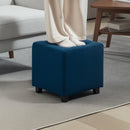 HOMCOM Square Footstool Small Ottoman with Wood Legs for Bedroom
