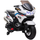 HOMCOM Kids Electric Ride On Motorcycle Bike with Training Wheels 12v - White