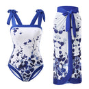 Tummy Control Swimsuit with Cover Up Skirt