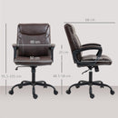 HOMCOM Faux Leather Desk Chair with Tilt Function for Home Office