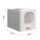 Enclosed Folding Cat Litter Box Toilet With Scoop