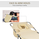 Outsunny Patio Foldable Sun Lounger 5 Level Adjustable Reclining Chair