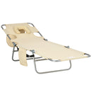 Outsunny Patio Foldable Sun Lounger 5 Level Adjustable Reclining Chair