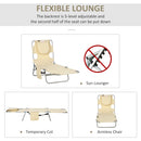 Outsunny Patio Foldable Sun Lounger 5 Level Adjustable Reclining Chair