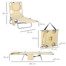 Outsunny Patio Foldable Sun Lounger 5 Level Adjustable Reclining Chair