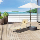 Outsunny Patio Foldable Sun Lounger 5 Level Adjustable Reclining Chair