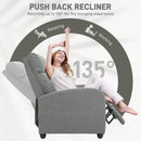 HOMCOM Linen Fabric Reclining Chair with Padded Seat, Light Grey