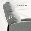 HOMCOM Linen Fabric Reclining Chair with Padded Seat, Light Grey