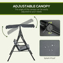 Outsunny Outdoor Metal Hammock Swing Chair 3-Seater Patio Bench Garden