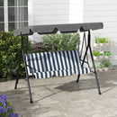 Outsunny Outdoor Metal Hammock Swing Chair 3-Seater Patio Bench Garden