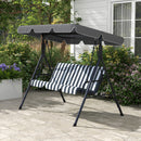 Outsunny Outdoor Metal Hammock Swing Chair 3-Seater Patio Bench Garden