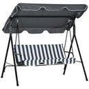 Outsunny Outdoor Metal Hammock Swing Chair 3-Seater Patio Bench Garden