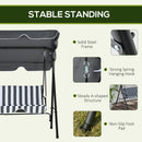 Outsunny Outdoor Metal Hammock Swing Chair 3-Seater Patio Bench Garden