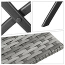 Outsunny 3 PCS PE Rattan Wicker Garden Furniture Patio Bistro Set Folding for 2 Outdoor Table and Chair Set (Grey)