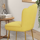 HOMCOM Velvet-Feel Shell Accent Chair Home Bedroom Lounge Metal Legs