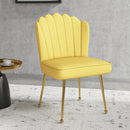 HOMCOM Velvet-Feel Shell Accent Chair Home Bedroom Lounge Metal Legs