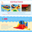 Outsunny Bouncy Castle with Slide and Pool