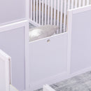 PawHut Wooden Dog Pen Pet Playpen 7 Panels Puppy Pen for Indoors - White