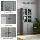 HOMCOM Modern Bookcase Display Storage Cabinet w/ Doors Adjustable Shelves