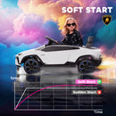 AIYAPLAY Licensed Lamborghini Electric Ride On Car With Suspension, White
