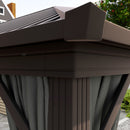 Outsunny 3.6 X 3(m) Metal Garden Hardtop Gazebo With Screened Curtain