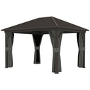 Outsunny 3.6 X 3(m) Metal Garden Hardtop Gazebo With Screened Curtain