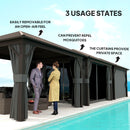 Outsunny 3.6 X 3(m) Metal Garden Hardtop Gazebo With Screened Curtain