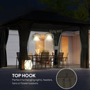 Outsunny 3.6 X 3(m) Metal Garden Hardtop Gazebo With Screened Curtain