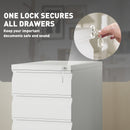 Vinsetto Steel File Cabinet with Lock and Wheels for Home Office