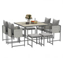 Outsunny 8 Seater Garden Dining Set, Cube Garden Furniture With Cushions