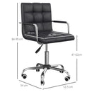 HOMCOM PU Leather Computer Chair, Adjustable Height-Black